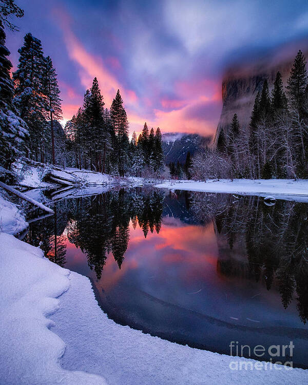 Yosemite Poster featuring the photograph Winter's Twilight by Anthony Michael Bonafede