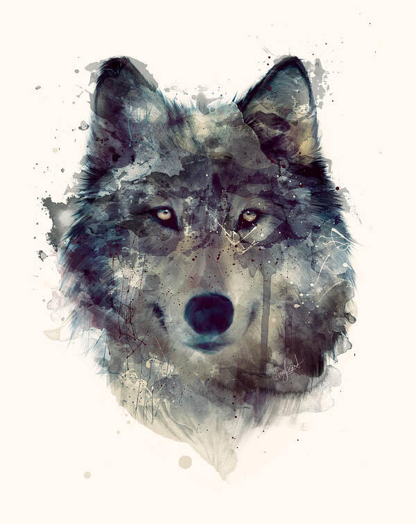 #faatoppicks Poster featuring the painting Wolf // Persevere by Amy Hamilton