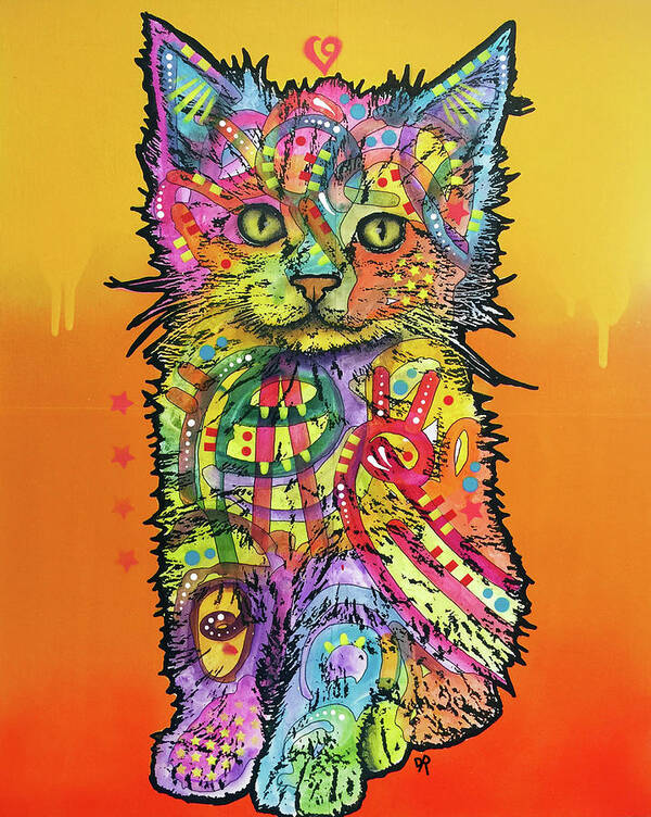 Love Kitten Poster featuring the mixed media Love Kitten #1 by Dean Russo