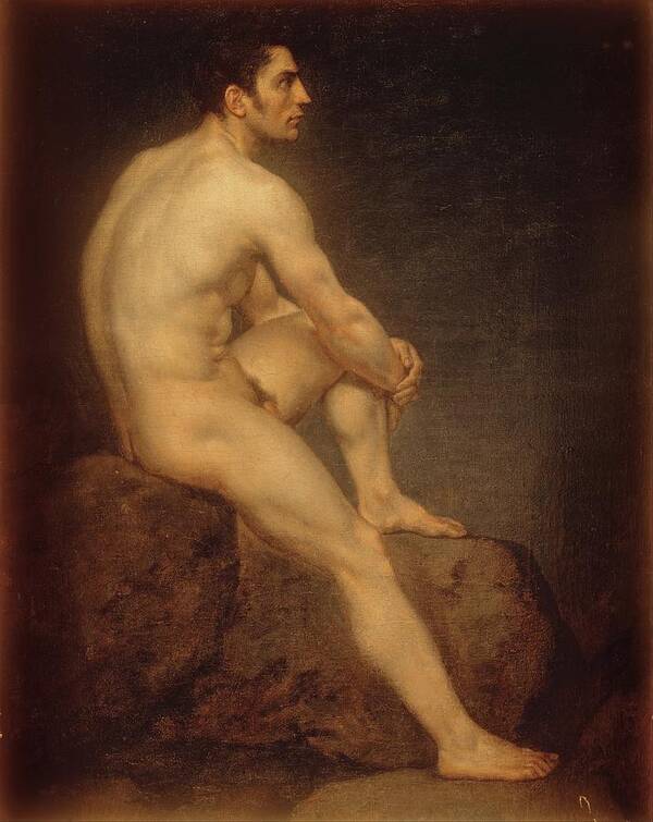 Male Nude Poster featuring the painting Male Nude #3 by Manuel Ignacio Vazquez