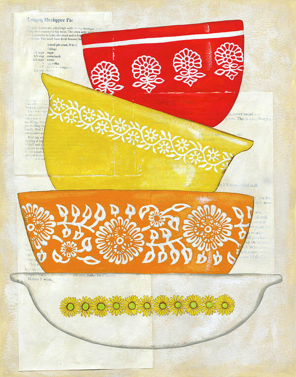 Retro Poster featuring the painting Retro Ware I #1 by Chariklia Zarris