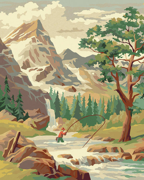 Activity Poster featuring the drawing Wilderness Landscape #1 by CSA Images