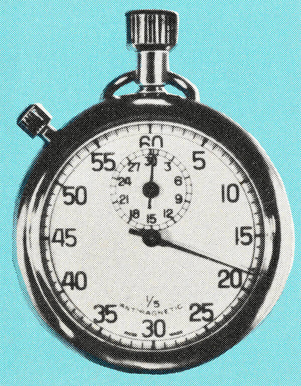 Blue Background Poster featuring the drawing Stopwatch #10 by CSA Images