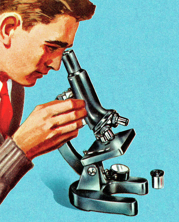 Biology Poster featuring the drawing Microscope #18 by CSA Images