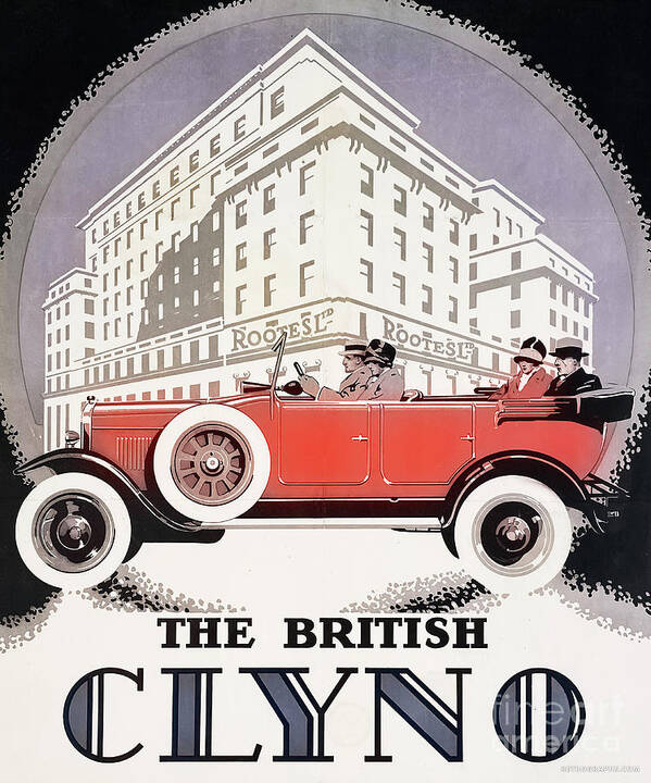 Vintage Poster featuring the mixed media 1920s The British Clyno Advertisement by Retrographs