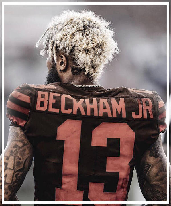 Browns Poster featuring the digital art Odell Beckham Jr. browns #2 by Bian Lokmar