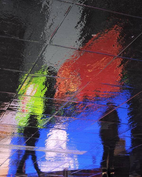 Walking Poster featuring the photograph Times Square Reflections #2 by Ivan Lesica