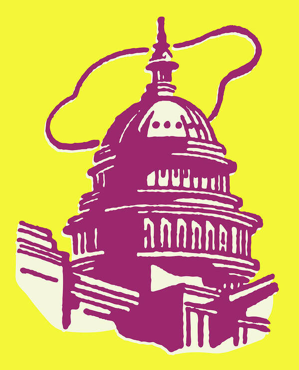 America Poster featuring the drawing United States Capitol Building #3 by CSA Images
