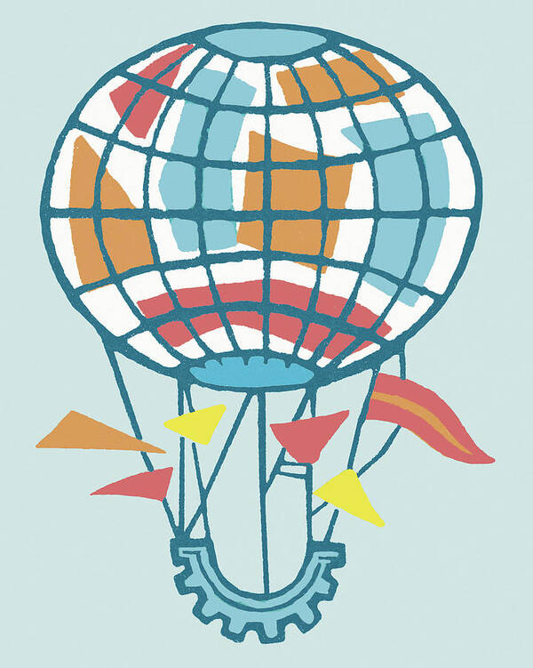 Balloon Poster featuring the drawing Hot Air Balloon #5 by CSA Images