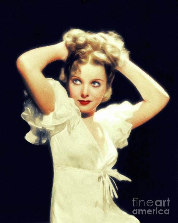 Ida Poster featuring the painting Ida Lupino, Vintage Movie Star #5 by Esoterica Art Agency