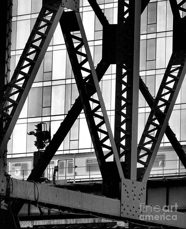 Girders Poster featuring the photograph 7Scape No.20 - Through the Girders by Steve Ember