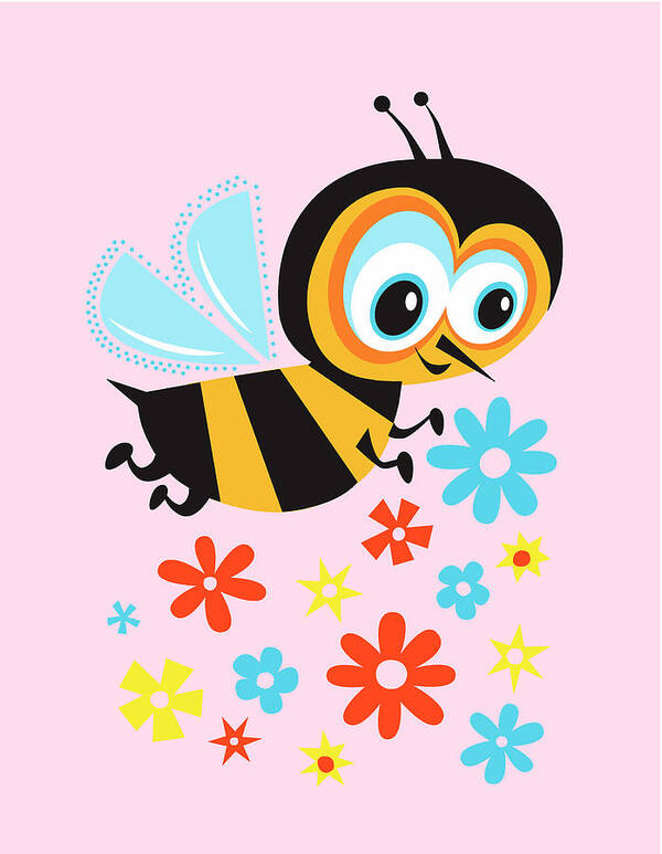 Animal Poster featuring the drawing Bee #9 by CSA Images