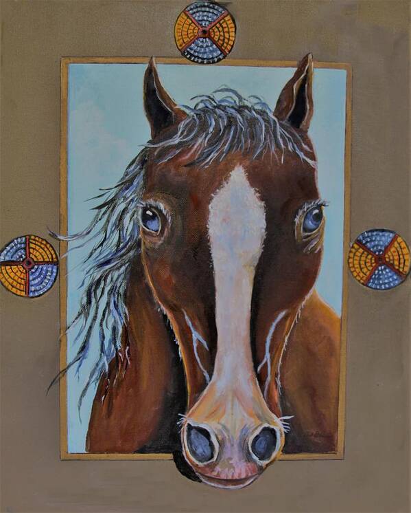 A Blue Eyed Horse Poster featuring the painting A Blue Eyed Horse by Philip And Robbie Bracco