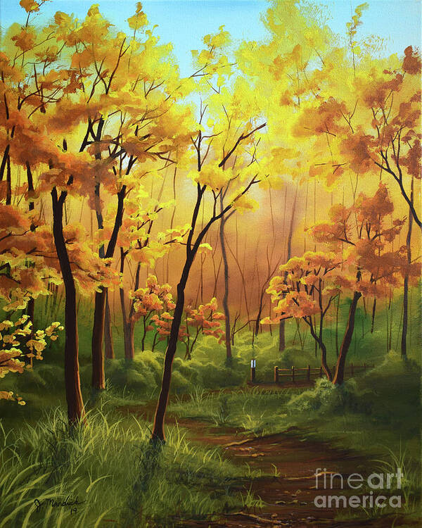 Autumn Forest Poster featuring the painting A Forgotten Trail by Joe Mandrick