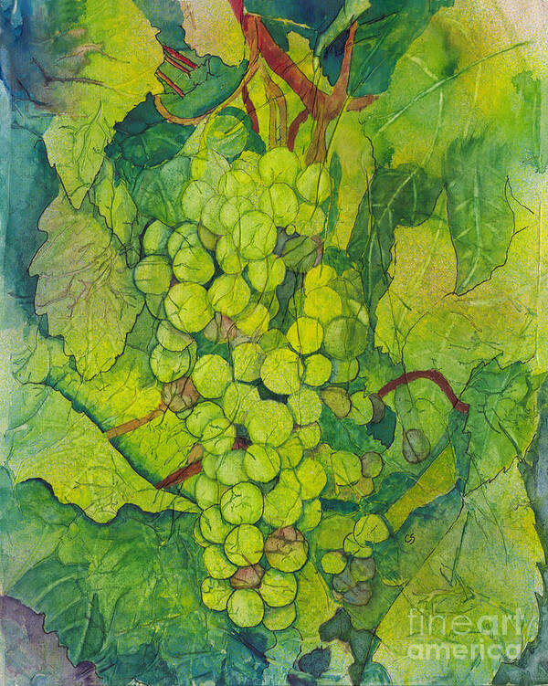 Grapes Poster featuring the painting A Lovely Autumn Harvest by Conni Schaftenaar