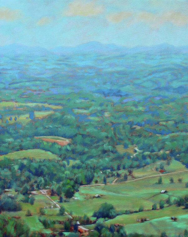 Roanoke Mountain Poster featuring the painting A Slow Summer's Day- View from Roanoke Mountain by Bonnie Mason