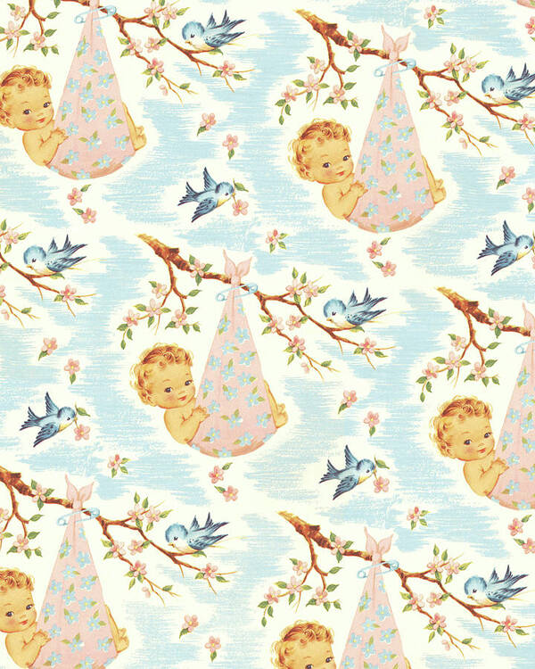Background Poster featuring the drawing Baby Bundle Pattern by CSA Images