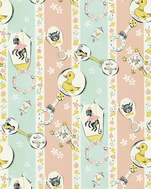 Background Poster featuring the drawing Baby Toy Pattern by CSA Images