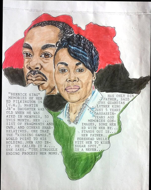 Black Art Poster featuring the drawing Bernice King by Joedee