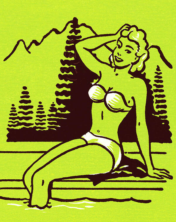 Adult Poster featuring the drawing Bikini woman by CSA Images