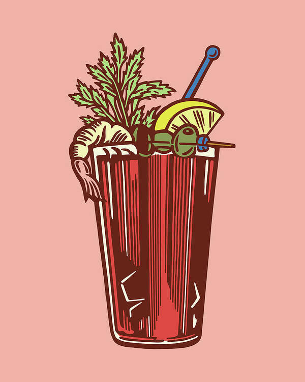 Alcohol Poster featuring the drawing Bloody Mary Cocktail by CSA Images