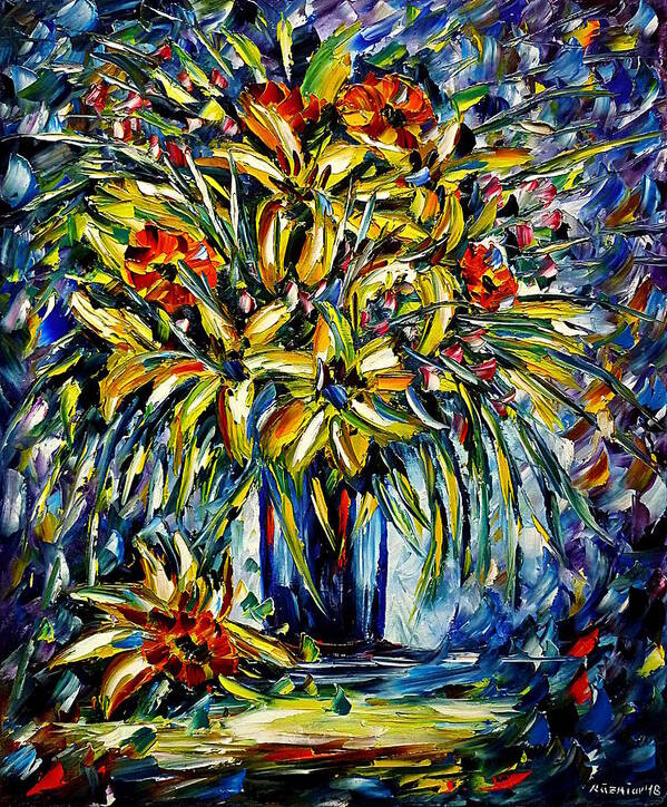 Flower Love Poster featuring the painting Blooming Fantasy by Mirek Kuzniar