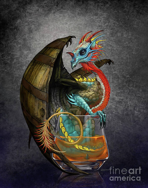Bourbon Poster featuring the digital art Bourbon Dragon by Stanley Morrison