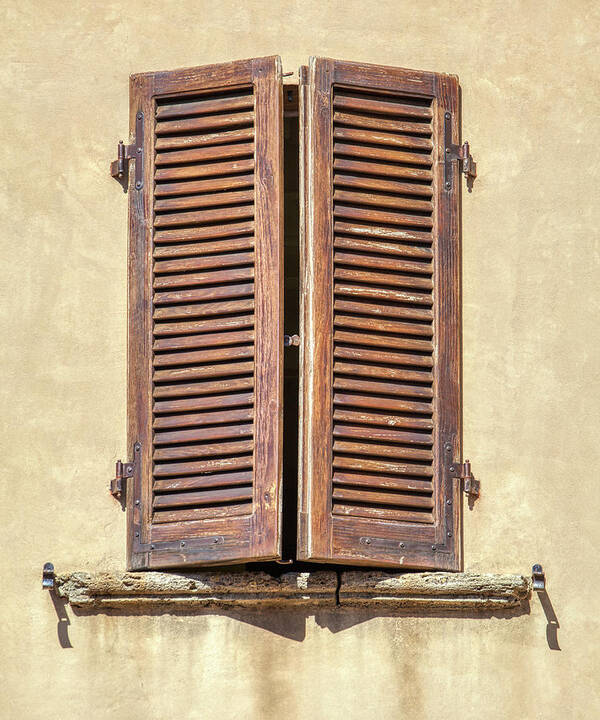 Window Poster featuring the photograph Brown Window of Florence by David Letts