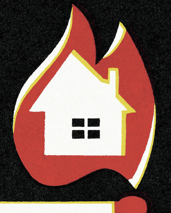 Accident Poster featuring the drawing Burning House by CSA Images