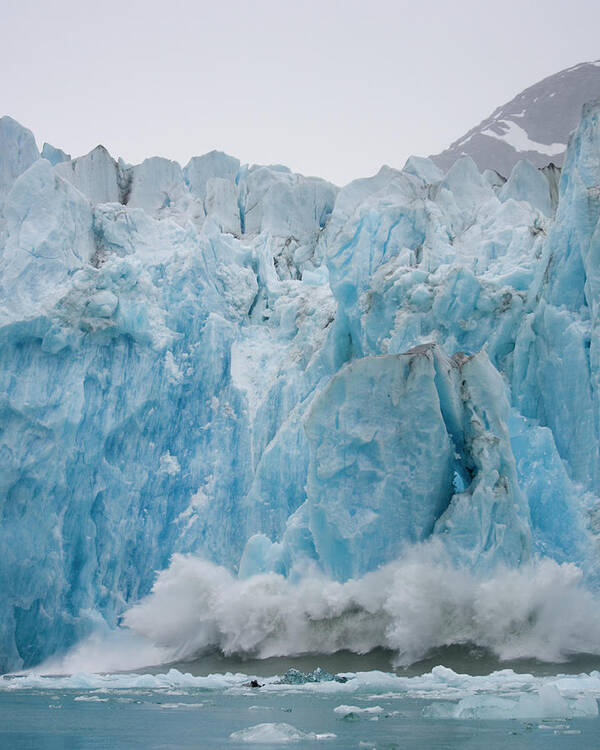 Dawes Glacier Poster featuring the photograph Calving Icebergs, Dawes Glacier, Alaska by Paul Souders