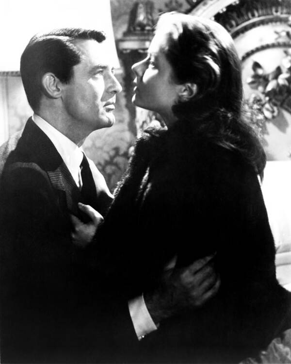 #cary_grant Poster featuring the photograph Cary Grant Embracing Ingrid Bergman by Globe Photos