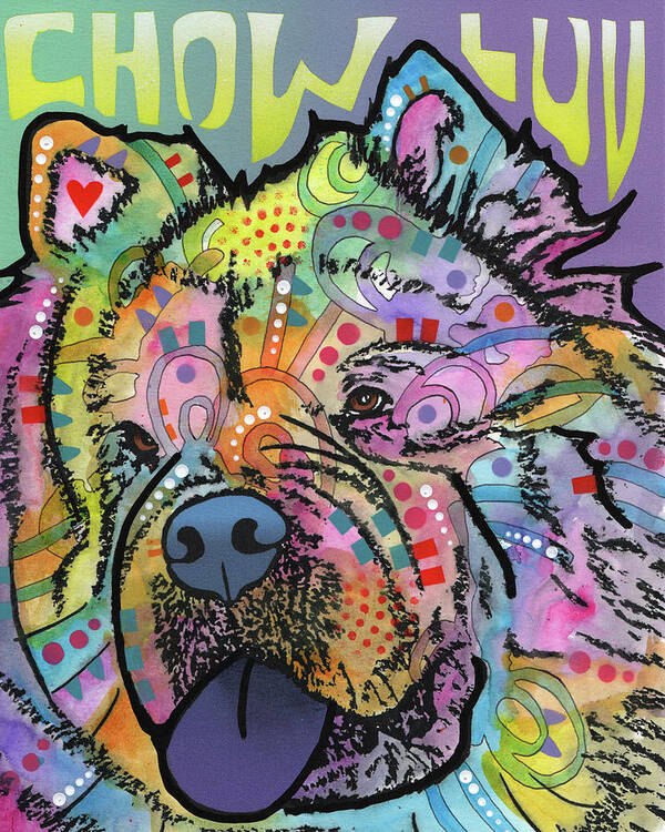 Chow Love Poster featuring the mixed media Chow Love by Dean Russo