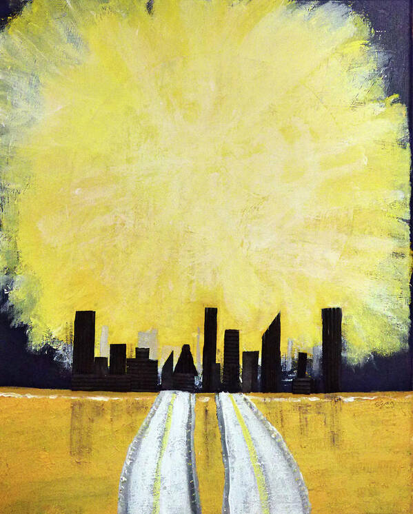 Abstract Poster featuring the painting City Solstice by Sharon Williams Eng
