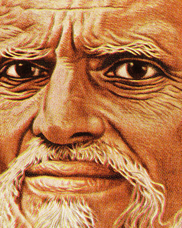 Adult Poster featuring the drawing Closeup of a Man by CSA Images