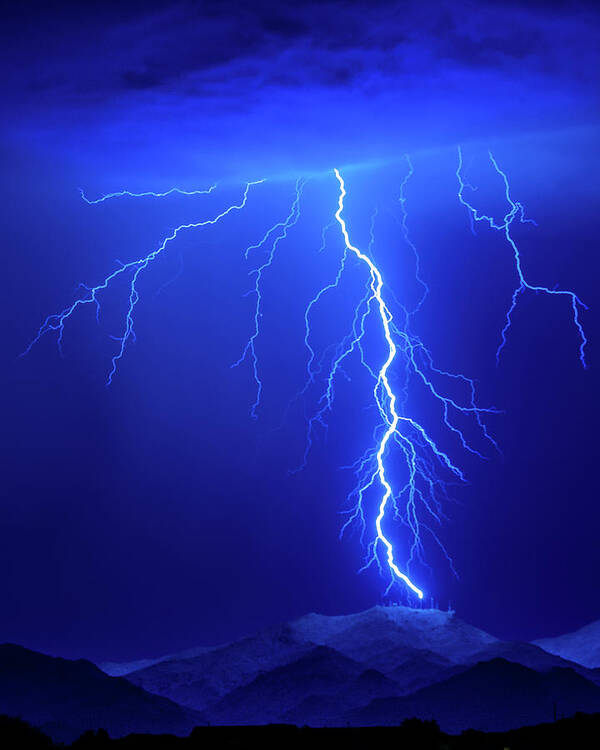 2011 Poster featuring the photograph 1101 Desert Lightning by Kenneth Johnson