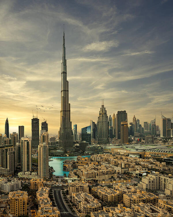 Dubai Poster featuring the photograph Downtown Sunset View by Mohammad Sulaiman