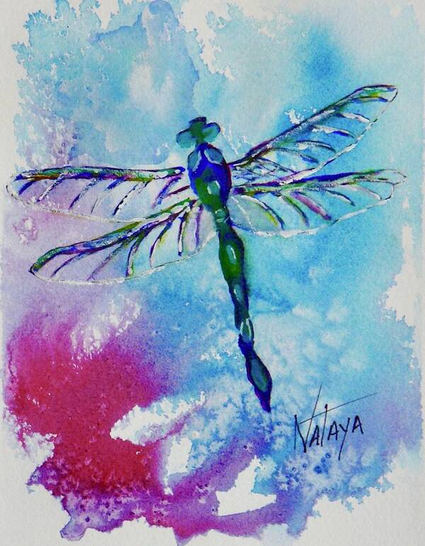 Dragonfly Poster featuring the painting Dragonfly Wings by Nataya Crow