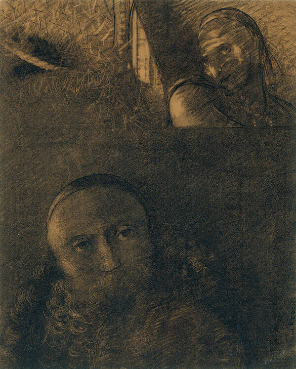 19th Century Art Poster featuring the drawing Faust and Mephistopheles by Odilon Redon