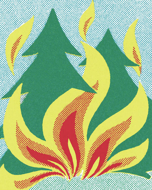 Accident Poster featuring the drawing Forest Fire by CSA Images