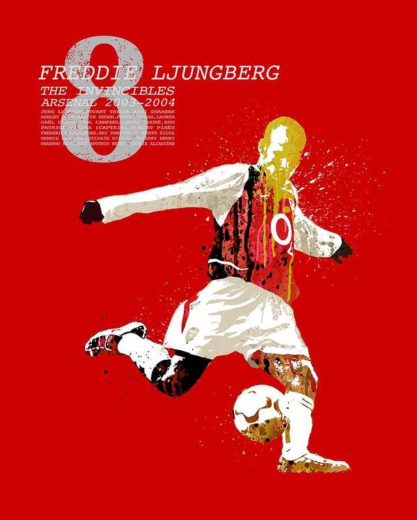 World Cup Poster featuring the painting Freddie Ljungberg - The invincibles by Art Popop