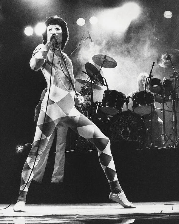 Freddie Mercury Poster featuring the photograph Freddie Mercury: Queen Frontman On Stage by Globe Photos