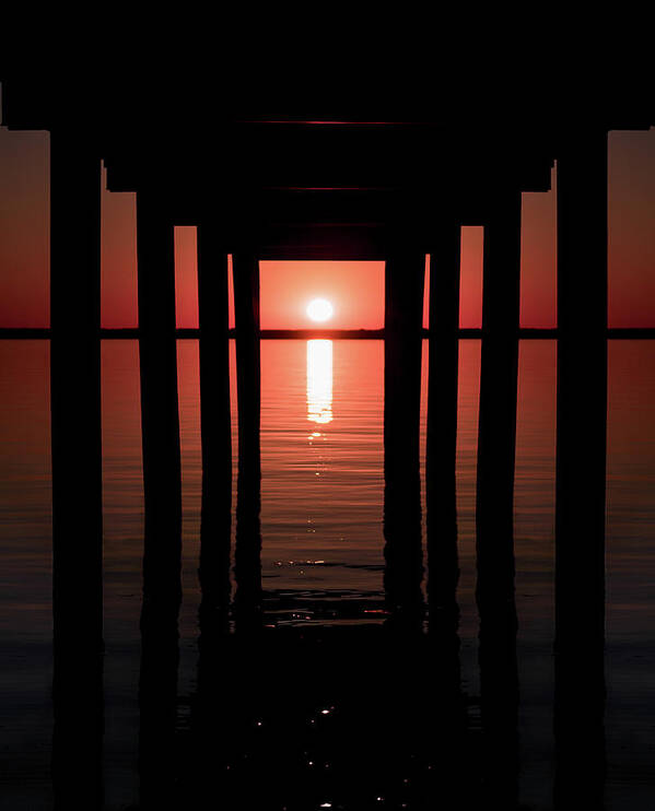 Galagher Pier Poster featuring the photograph Gallagher's Sunset by Dave Niedbala