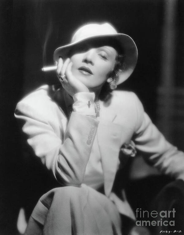 Smoking Poster featuring the photograph German Actress Marlene Dietrich by Bettmann