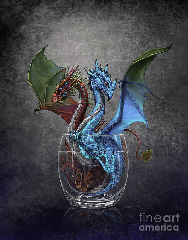 Gin Poster featuring the digital art Gin and Tonic Dragon by Stanley Morrison