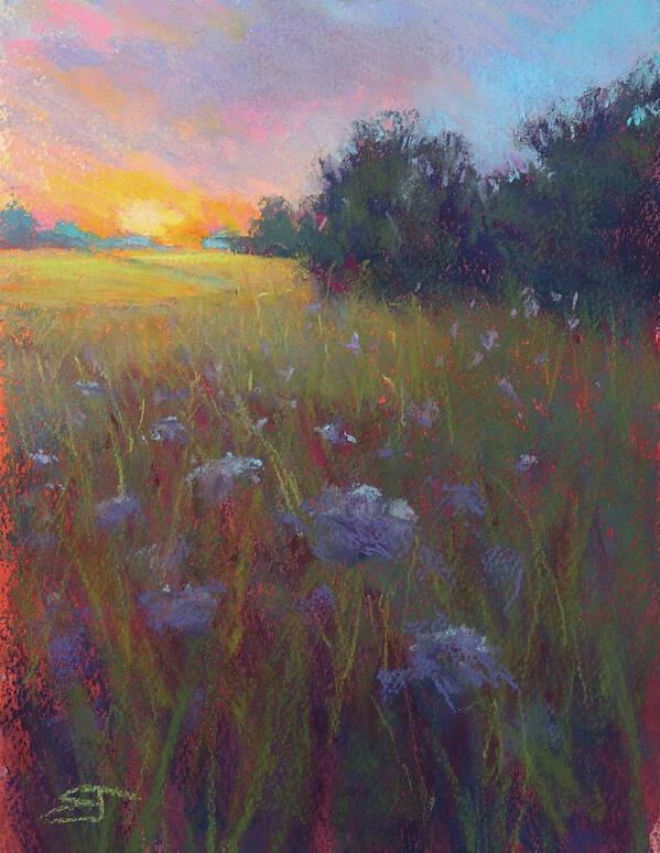 Meadow Poster featuring the painting Golden Hour by Susan Jenkins