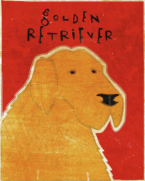 Golden Retriever Poster featuring the digital art Golden Retriever by John W. Golden