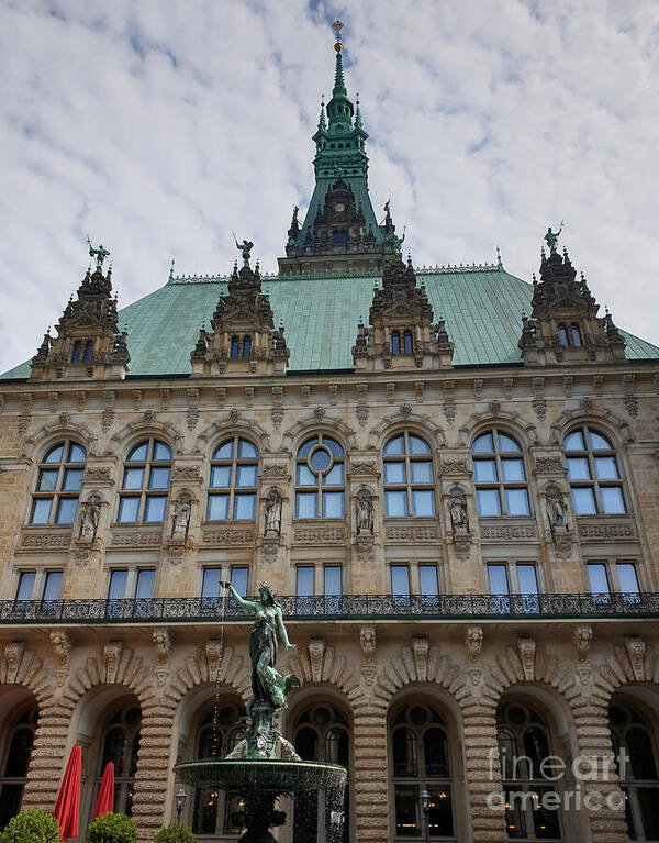 Hamburg Poster featuring the photograph Hamburg City Hall - Courtyard View by Yvonne Johnstone