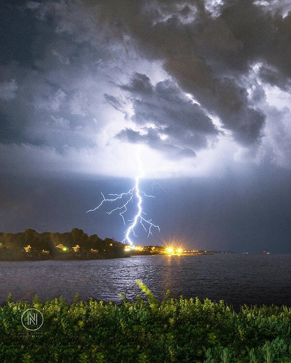 Lightning Poster featuring the photograph Hamburg, NY Lightning by Dave Niedbala