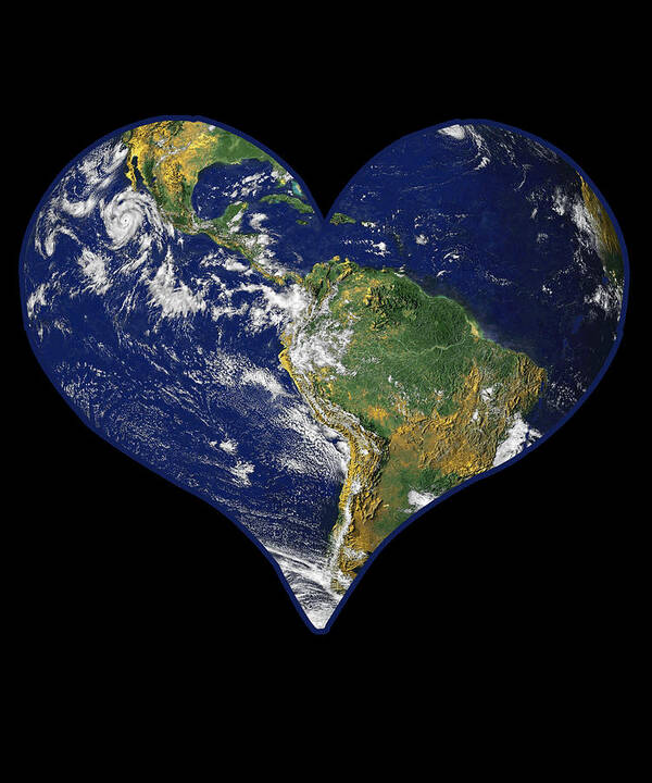 Funny Poster featuring the digital art Heart Earth Love by Flippin Sweet Gear