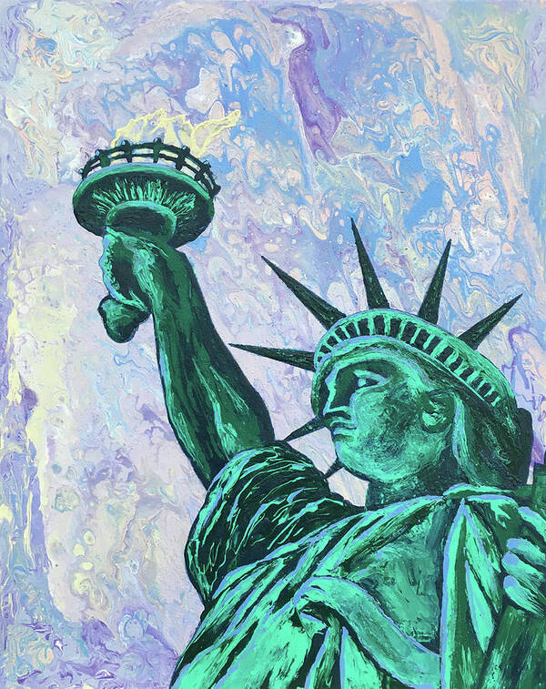 Statue Of Liberty Poster featuring the painting In God We Trust by Mr Dill